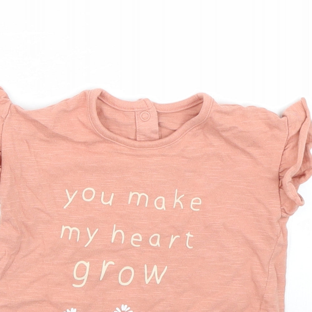 George Girls Pink   Basic T-Shirt Size 6-9 Months