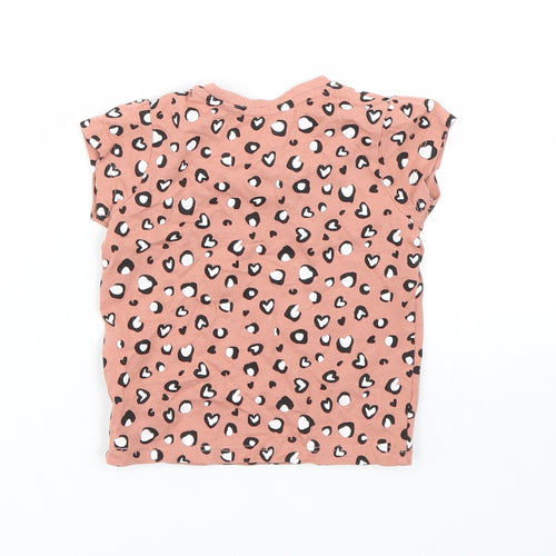 Primark Girls Pink Animal Print  Basic T-Shirt Size 6-9 Months