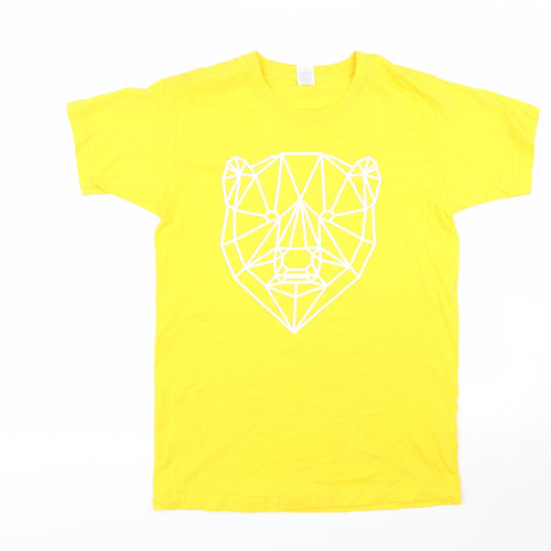 Fruit of the Loom Mens Yellow    T-Shirt Size S  - Dan TDM