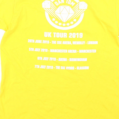 Fruit of the Loom Mens Yellow    T-Shirt Size S  - Dan TDM