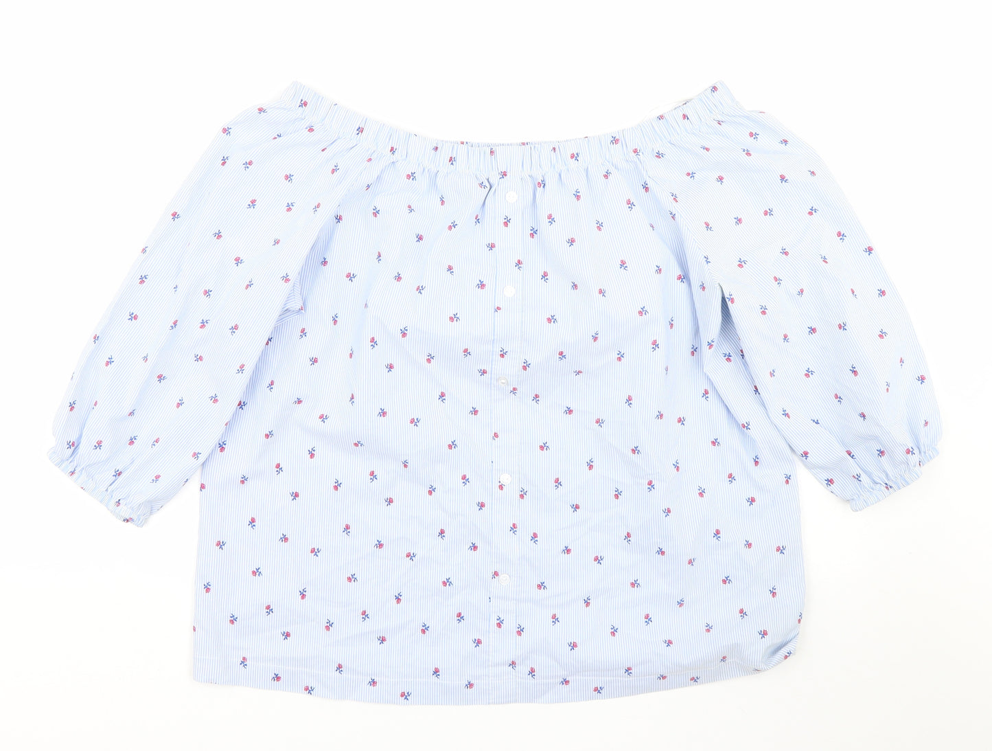 Primark Womens Blue Striped  Basic Blouse Size 16