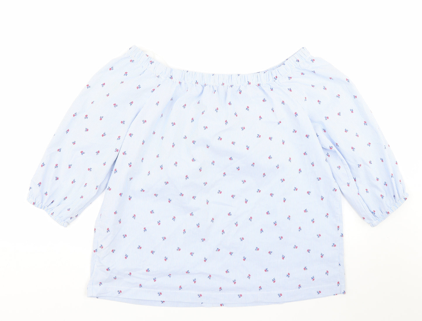 Primark Womens Blue Striped  Basic Blouse Size 16
