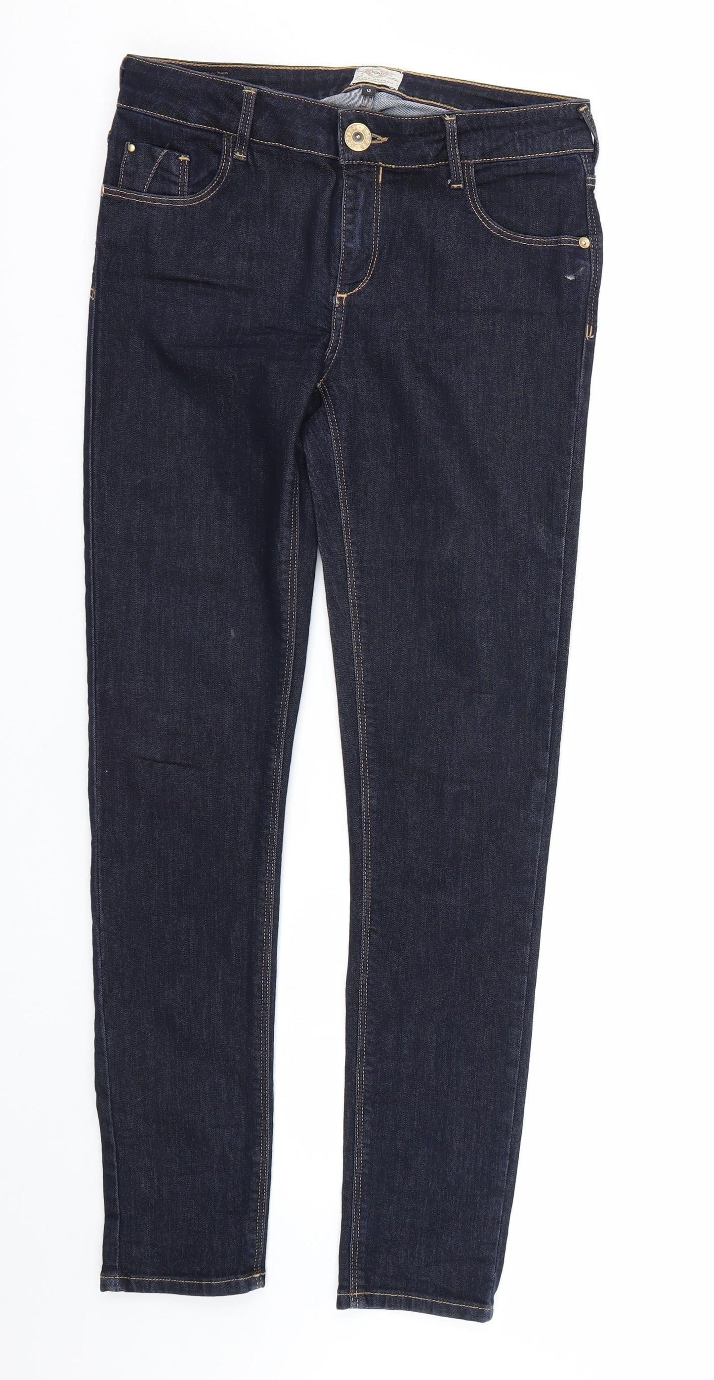 River Island Womens Blue  Denim Straight Jeans Size 12 L30 in