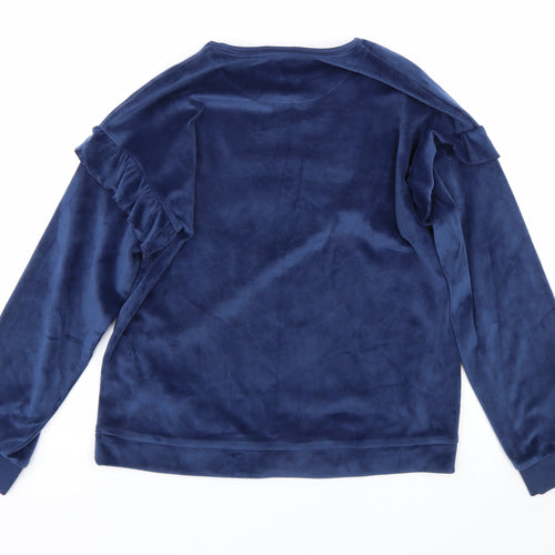 M&S Girls Blue  Velour Top Pyjama Top Size 13-14 Years