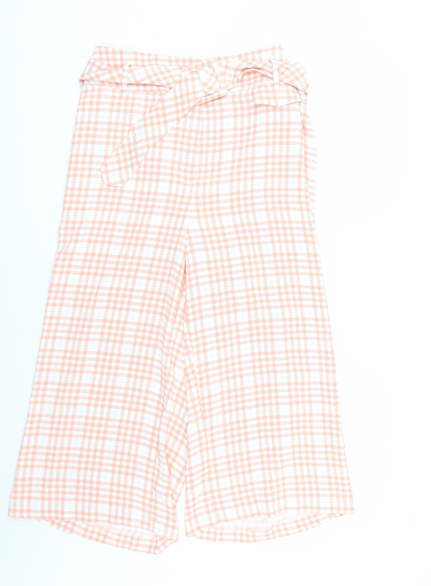 F&F Womens Orange Plaid  Cropped Trousers Size 18 L20 in