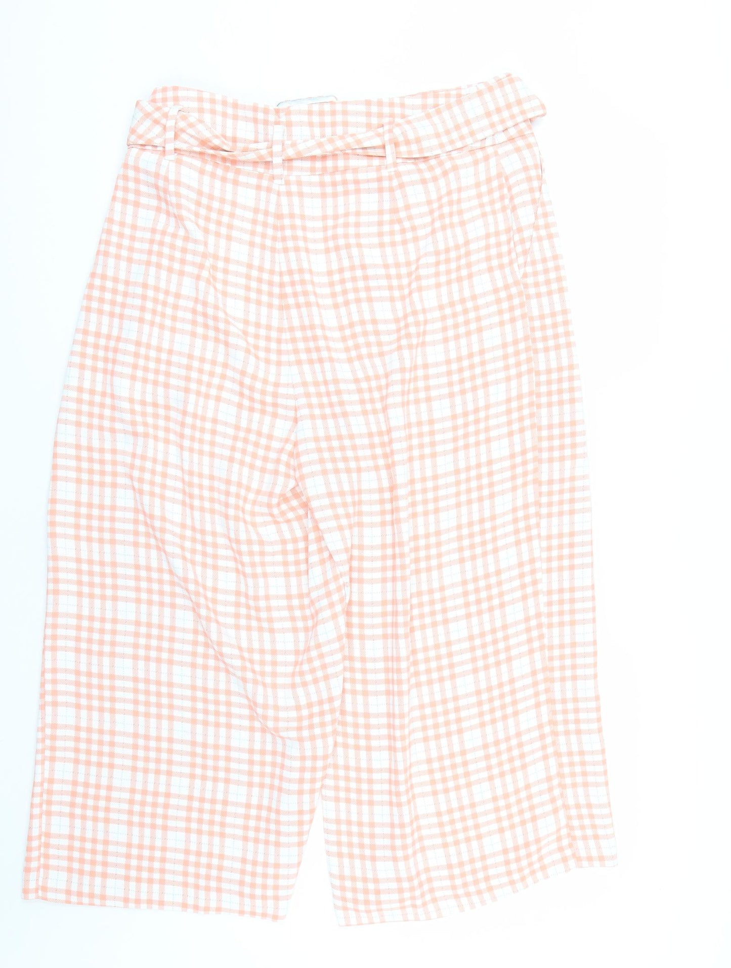 F&F Womens Orange Plaid  Cropped Trousers Size 18 L20 in
