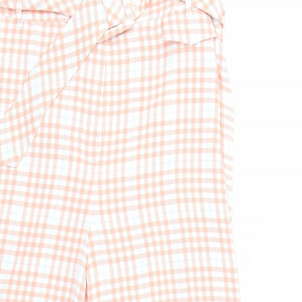 F&F Womens Orange Plaid  Cropped Trousers Size 18 L20 in