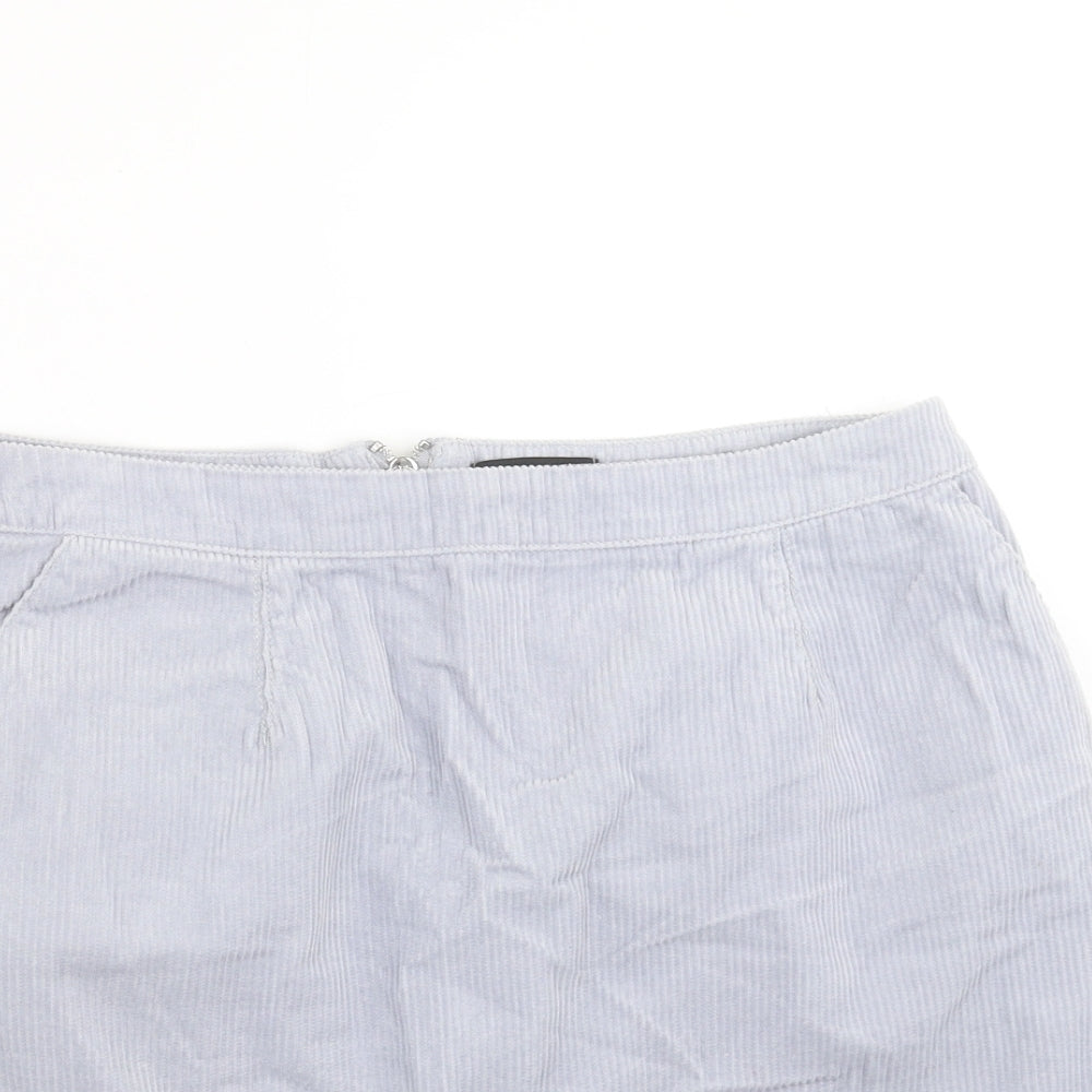 New Look Womens Blue  Corduroy Mini Skirt Size 12