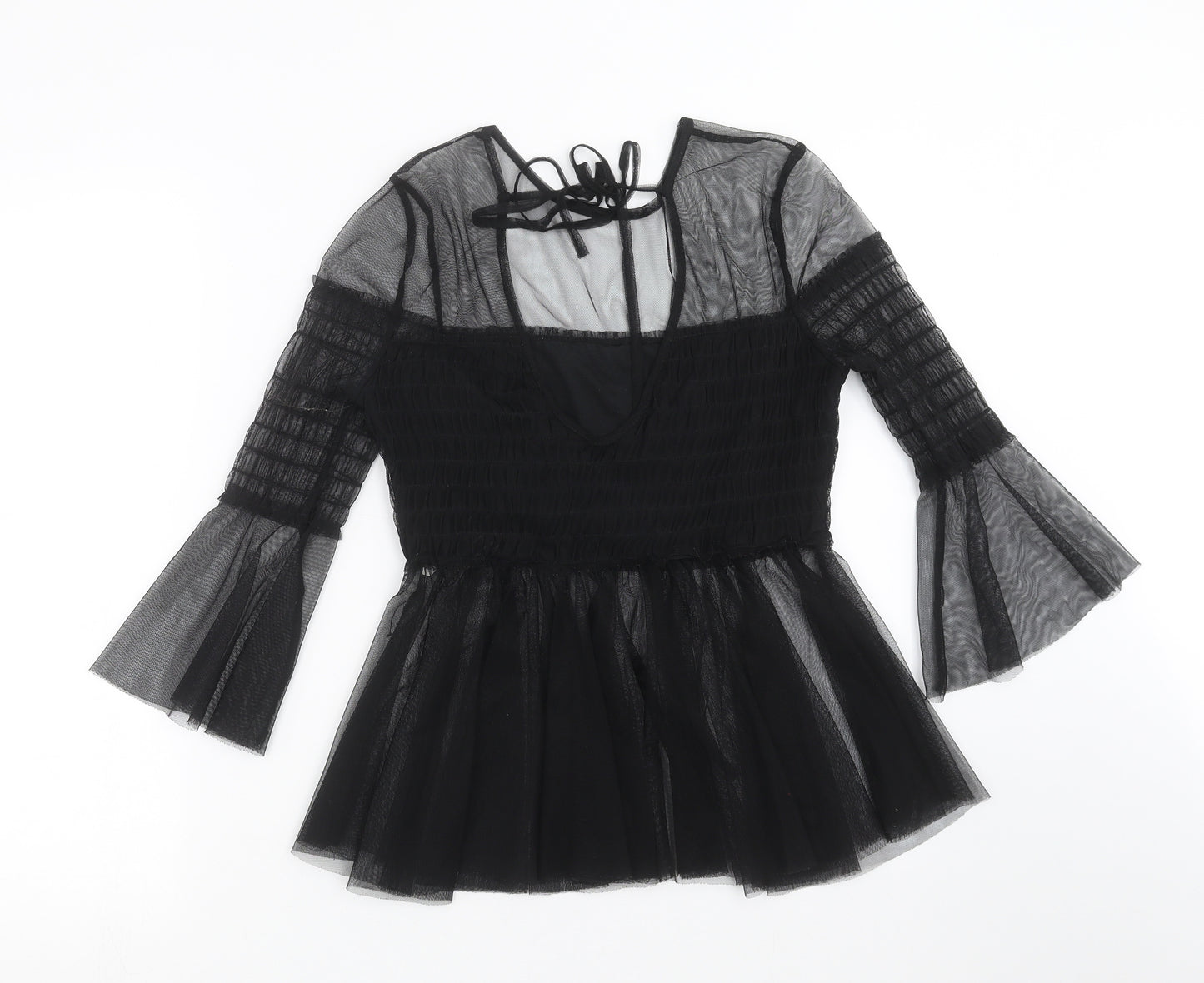River Island Womens Black   Basic Blouse Size 10  - sheer
