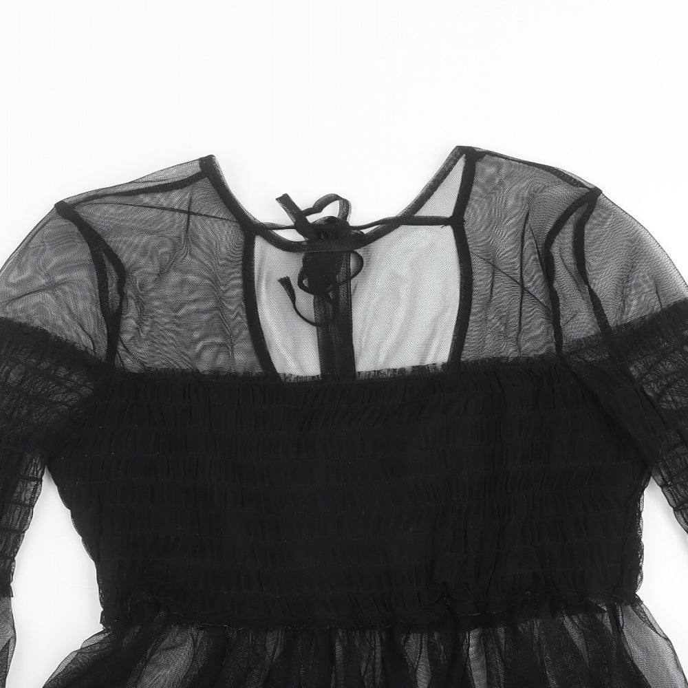 River Island Womens Black   Basic Blouse Size 10  - sheer