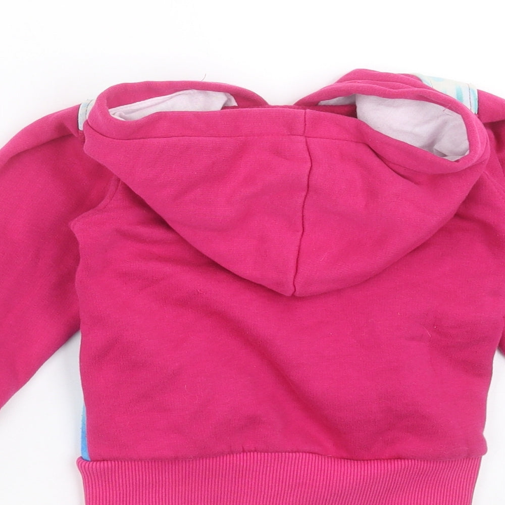 Preworn Girls Pink   Full Zip Hoodie Size 5 Years  - frozen