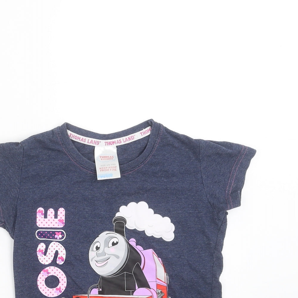 Thomas & Friends Girls Blue   Basic T-Shirt Size 4-5 Years  - Thomas & Friends