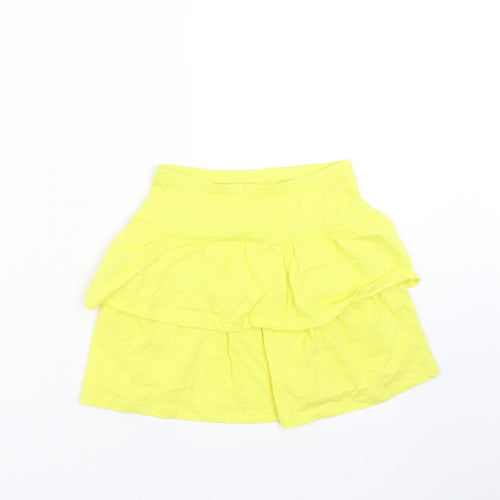 Matalan Girls Yellow   A-Line Skirt Size 8 Years - tiered