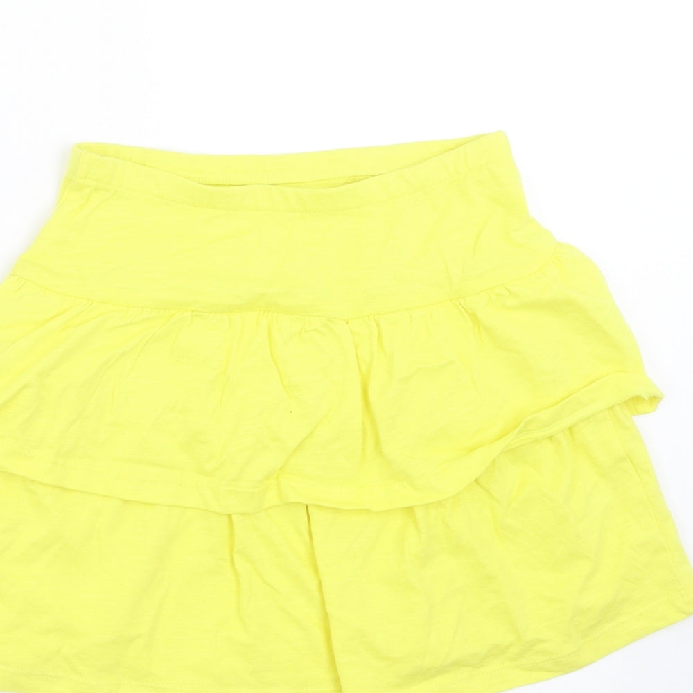 Matalan Girls Yellow   A-Line Skirt Size 8 Years - tiered