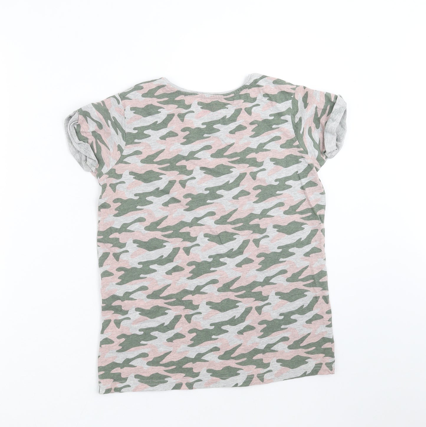 Primark Girls Grey Camouflage  Basic T-Shirt Size 12-13 Years  - be kind