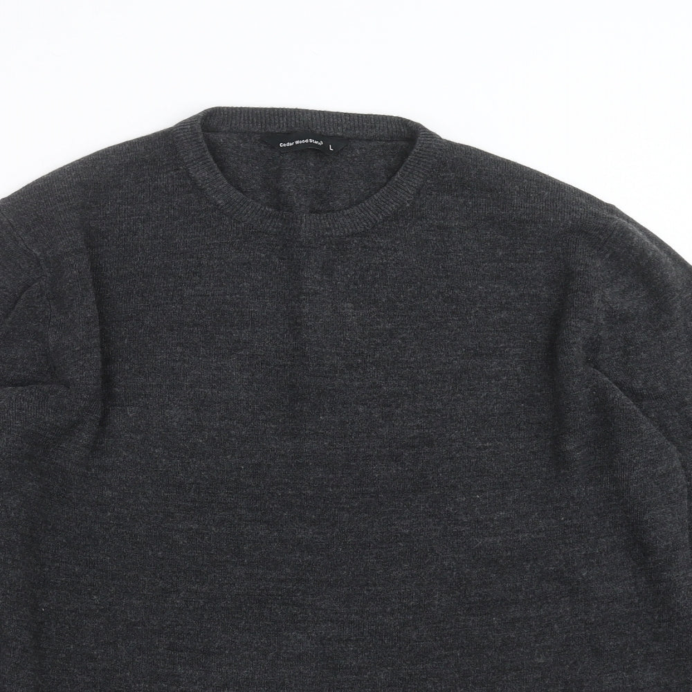 Cedar Wood State Mens Grey  Knit Pullover Jumper Size L