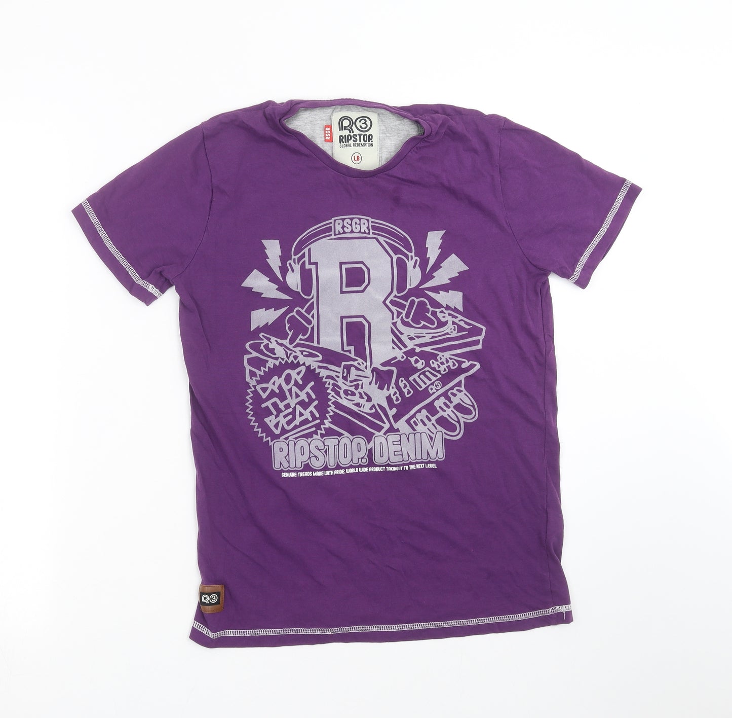RIPSTOP Boys Purple   Basic T-Shirt Size L
