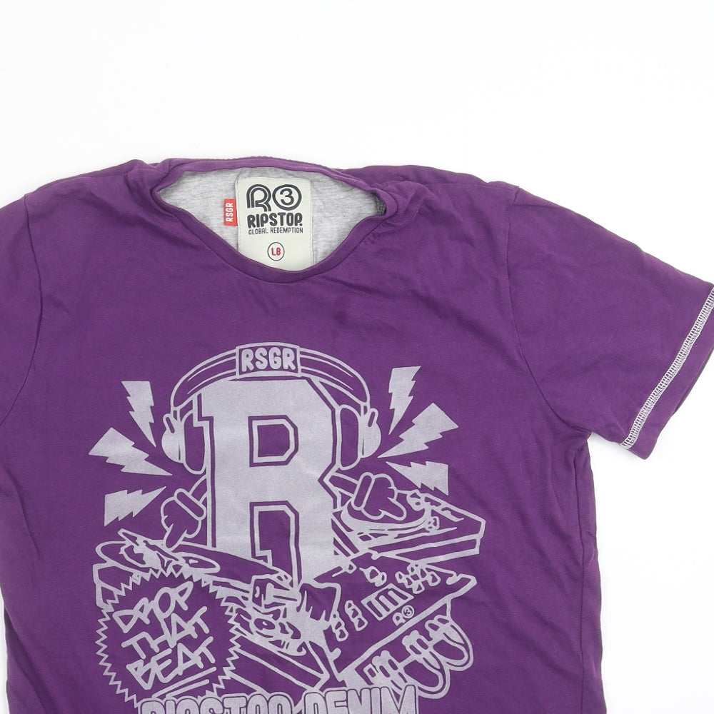 RIPSTOP Boys Purple   Basic T-Shirt Size L