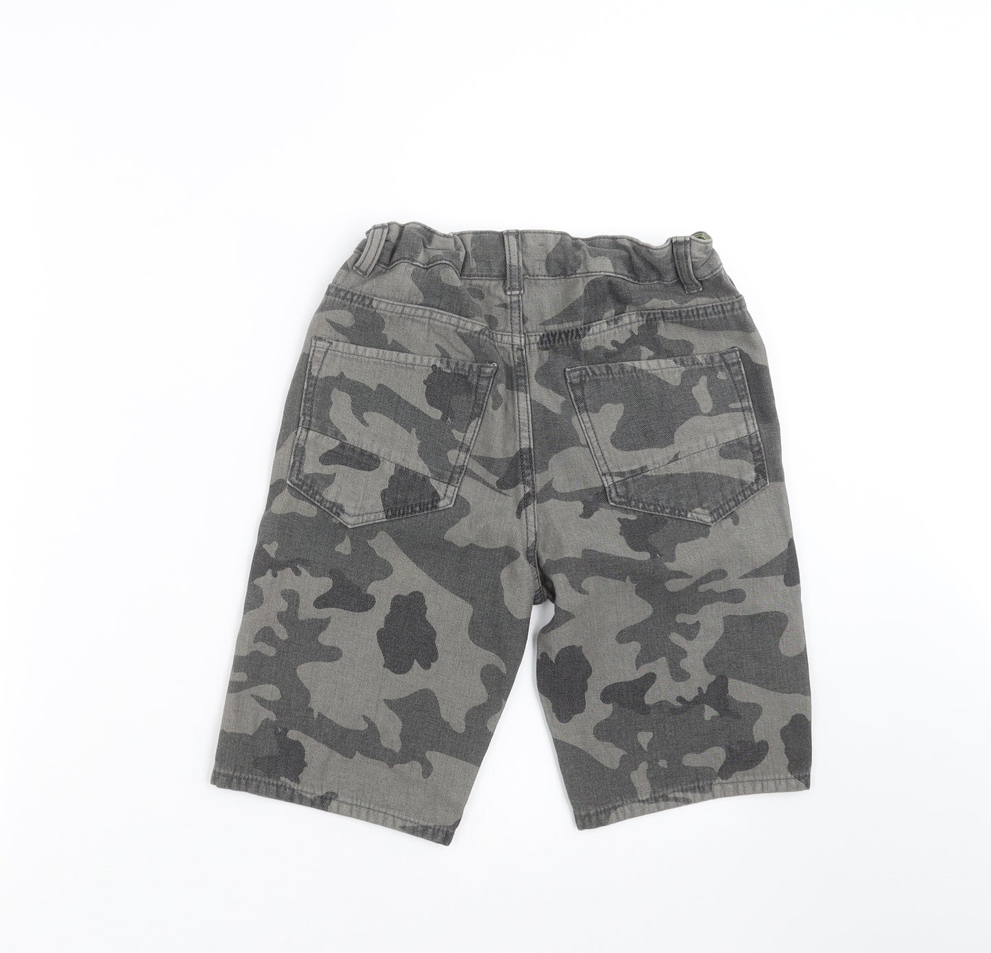 Matalan Boys Grey Camouflage Denim Bermuda Shorts Size 11 Years