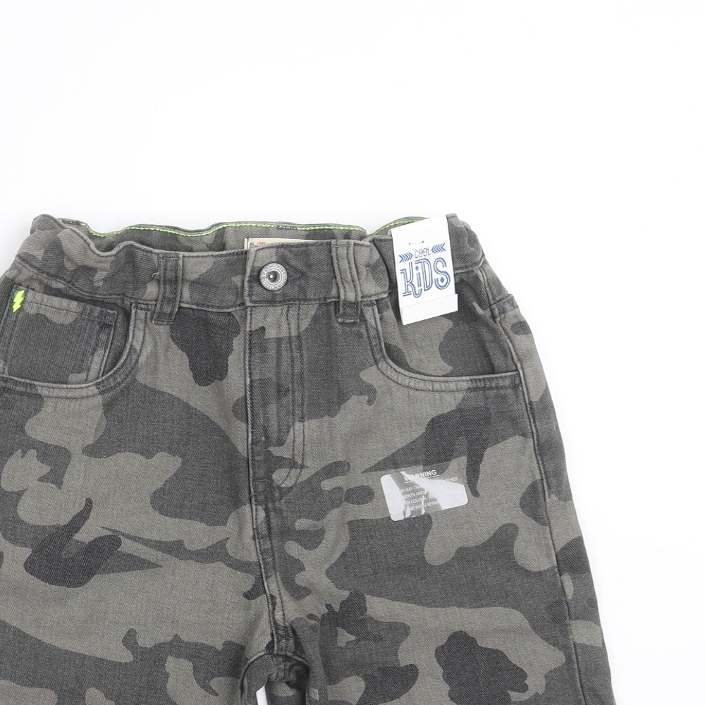 Matalan Boys Grey Camouflage Denim Bermuda Shorts Size 11 Years