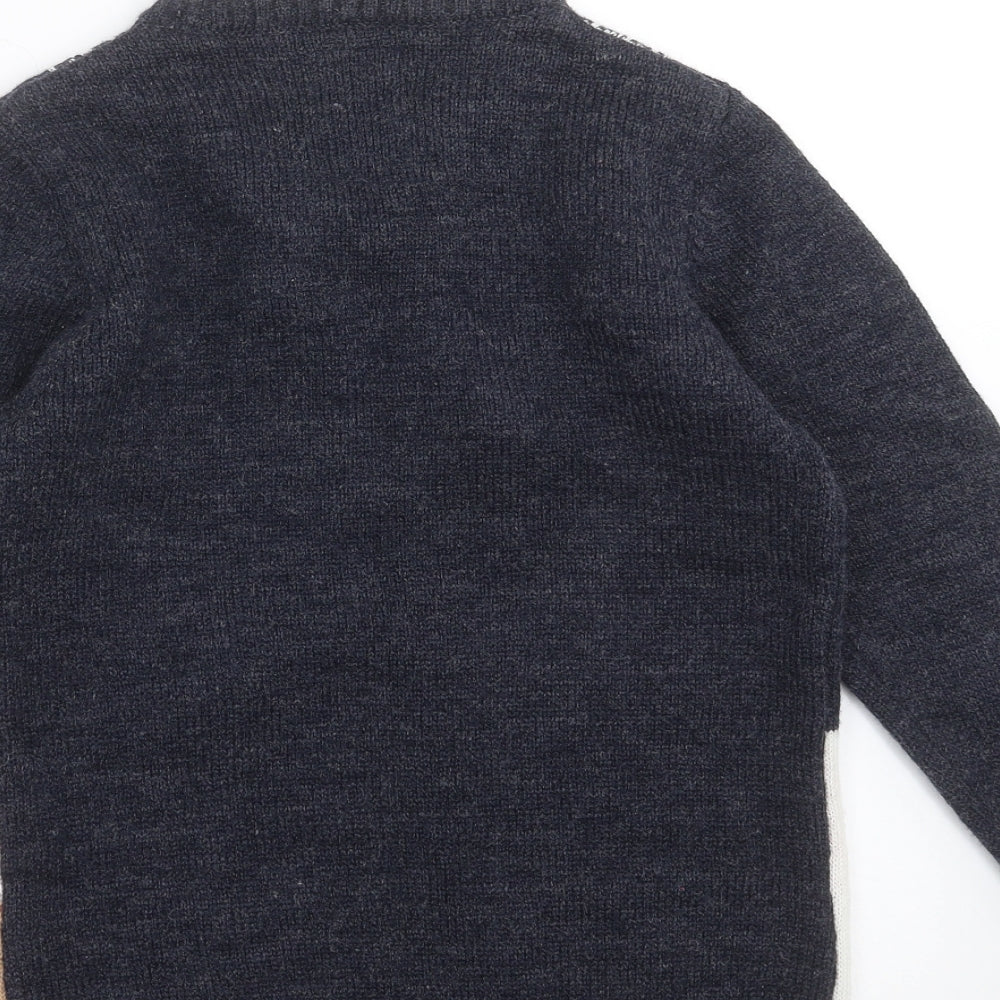 F&F Boys Blue  Knit Pullover Jumper Size 8-9 Years  - christmas Jumper