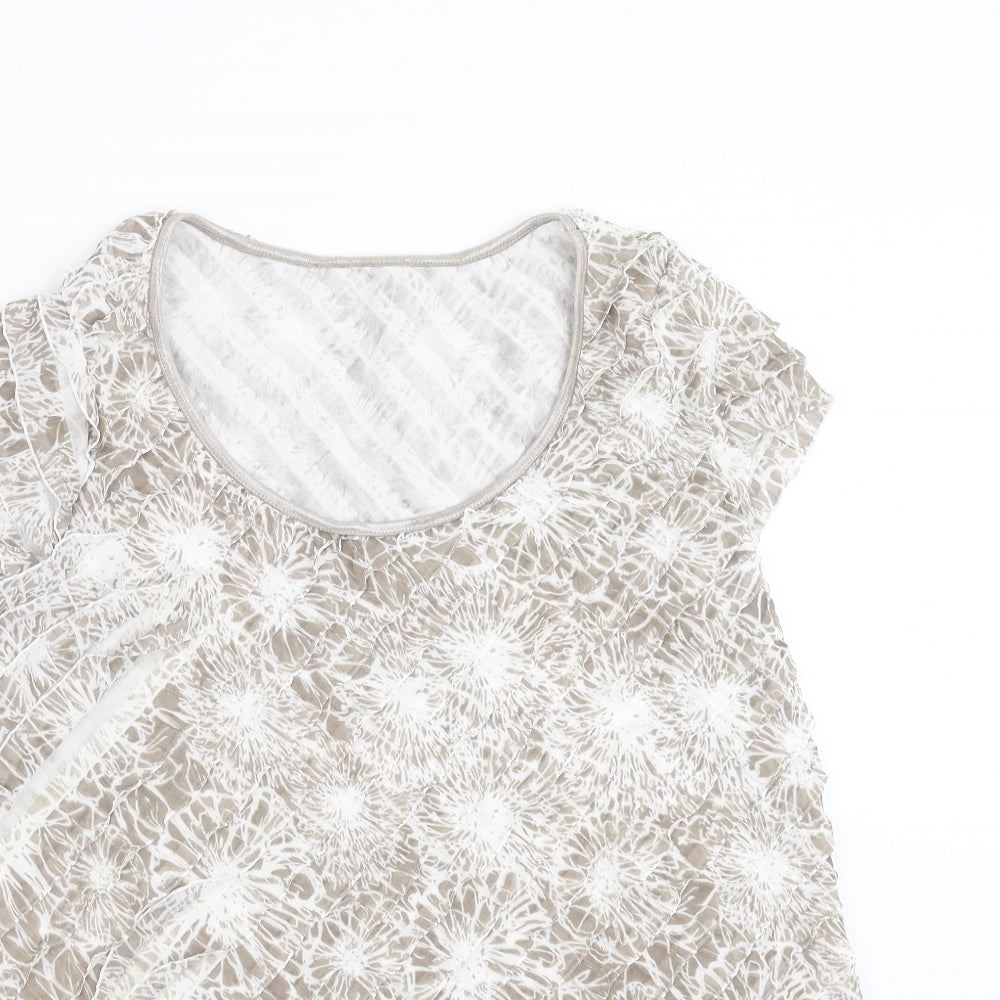 Preworn Womens Beige   Basic Blouse Size 22  - Ruffle detail