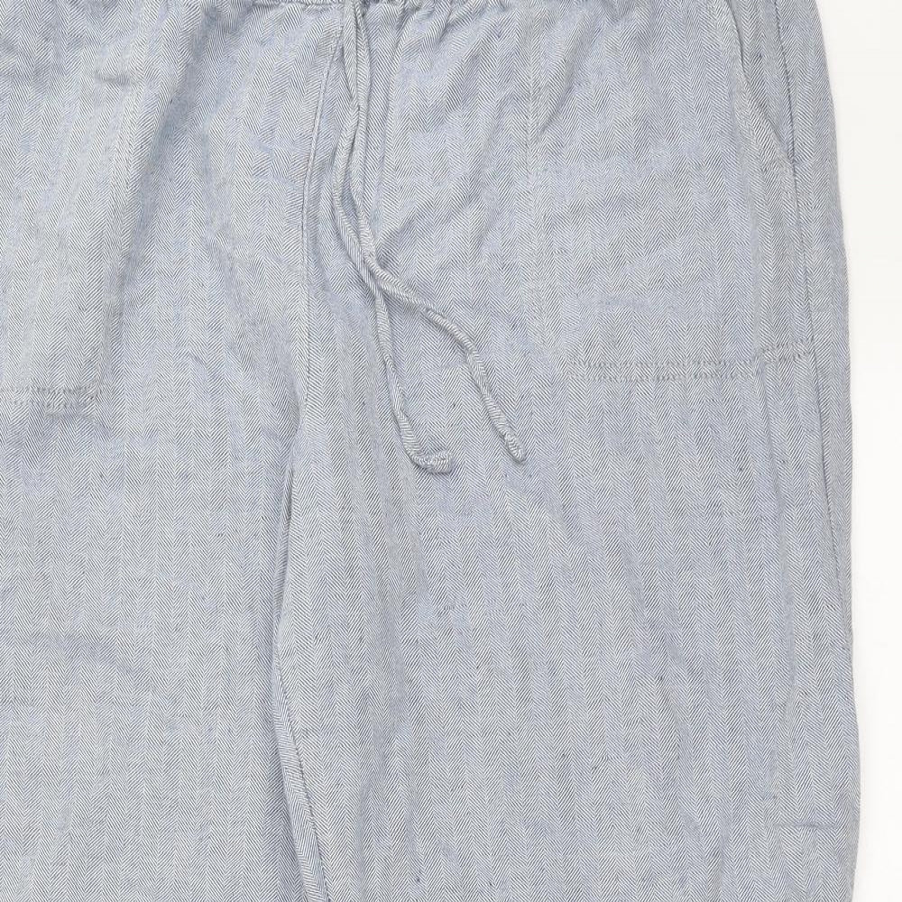 Marks and Spencer Womens Blue Herringbone  Trousers  Size 18 L27 in