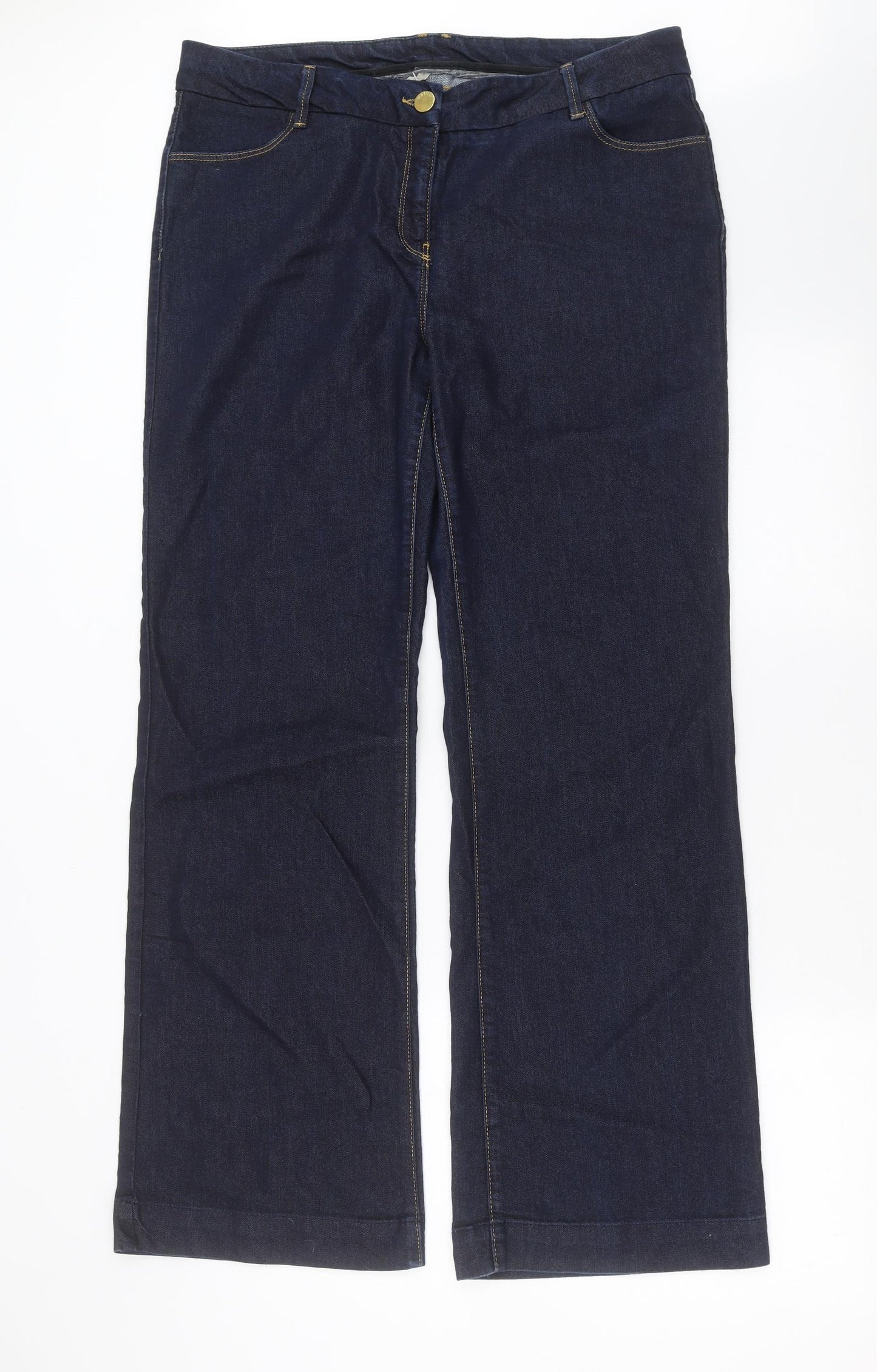Wallis Womens Blue  Denim Straight Jeans Size 18 L32 in