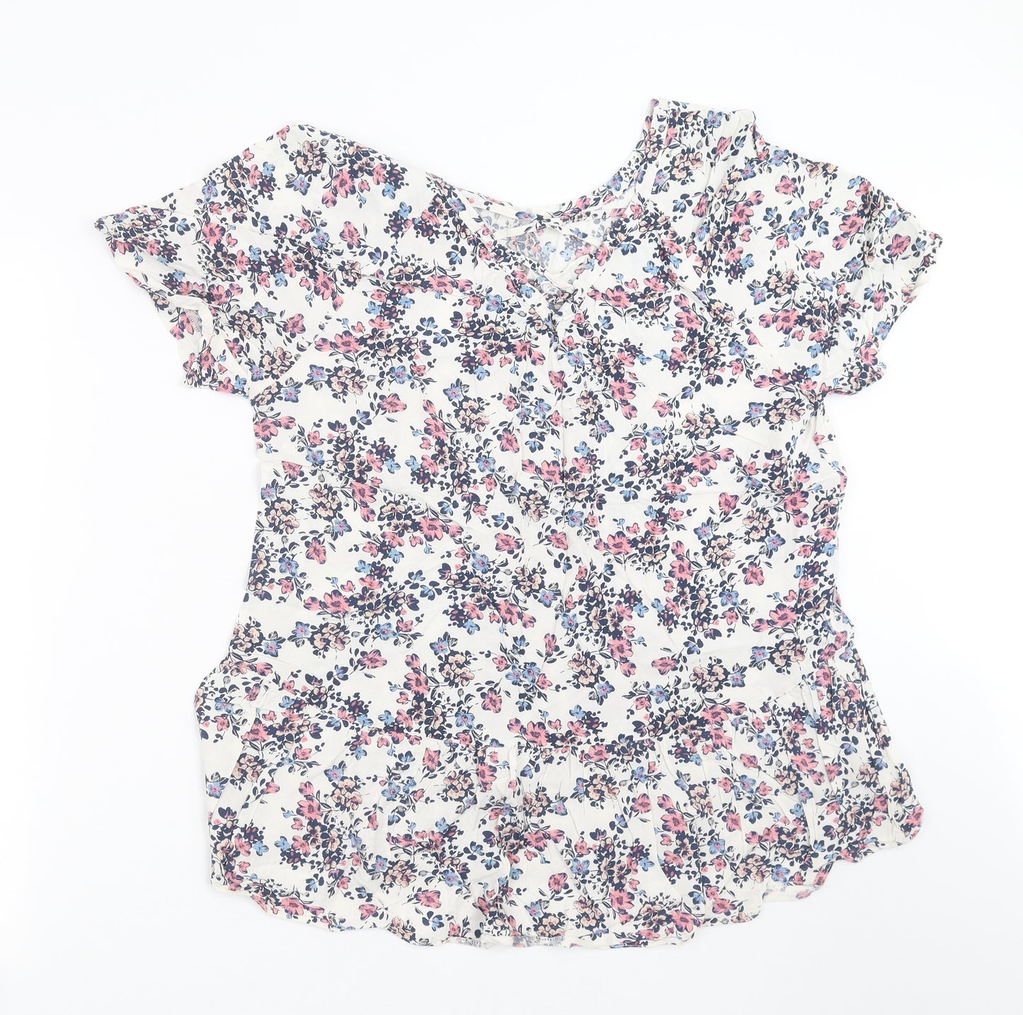 Primark Womens White Floral  Basic Blouse Size 18