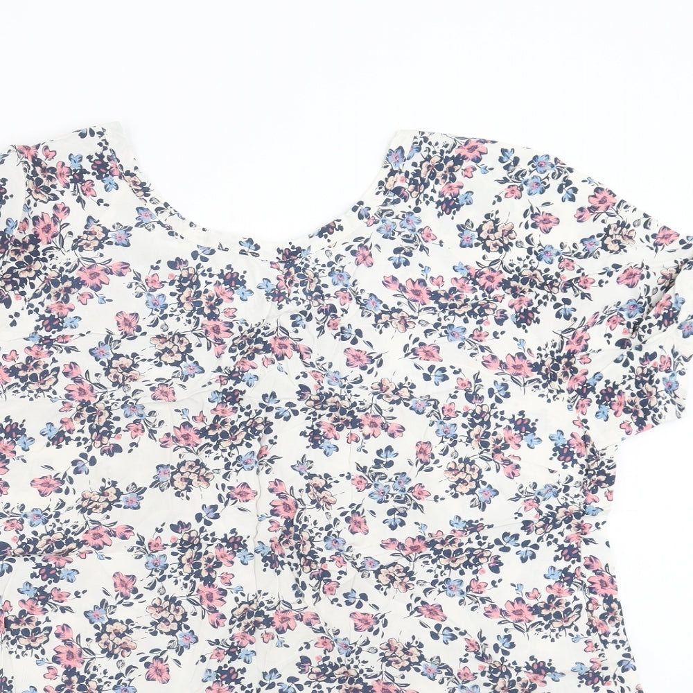 Primark Womens White Floral  Basic Blouse Size 18