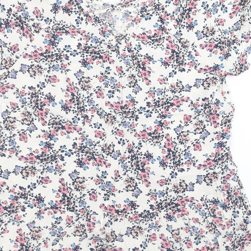 Primark Womens White Floral  Basic Blouse Size 18