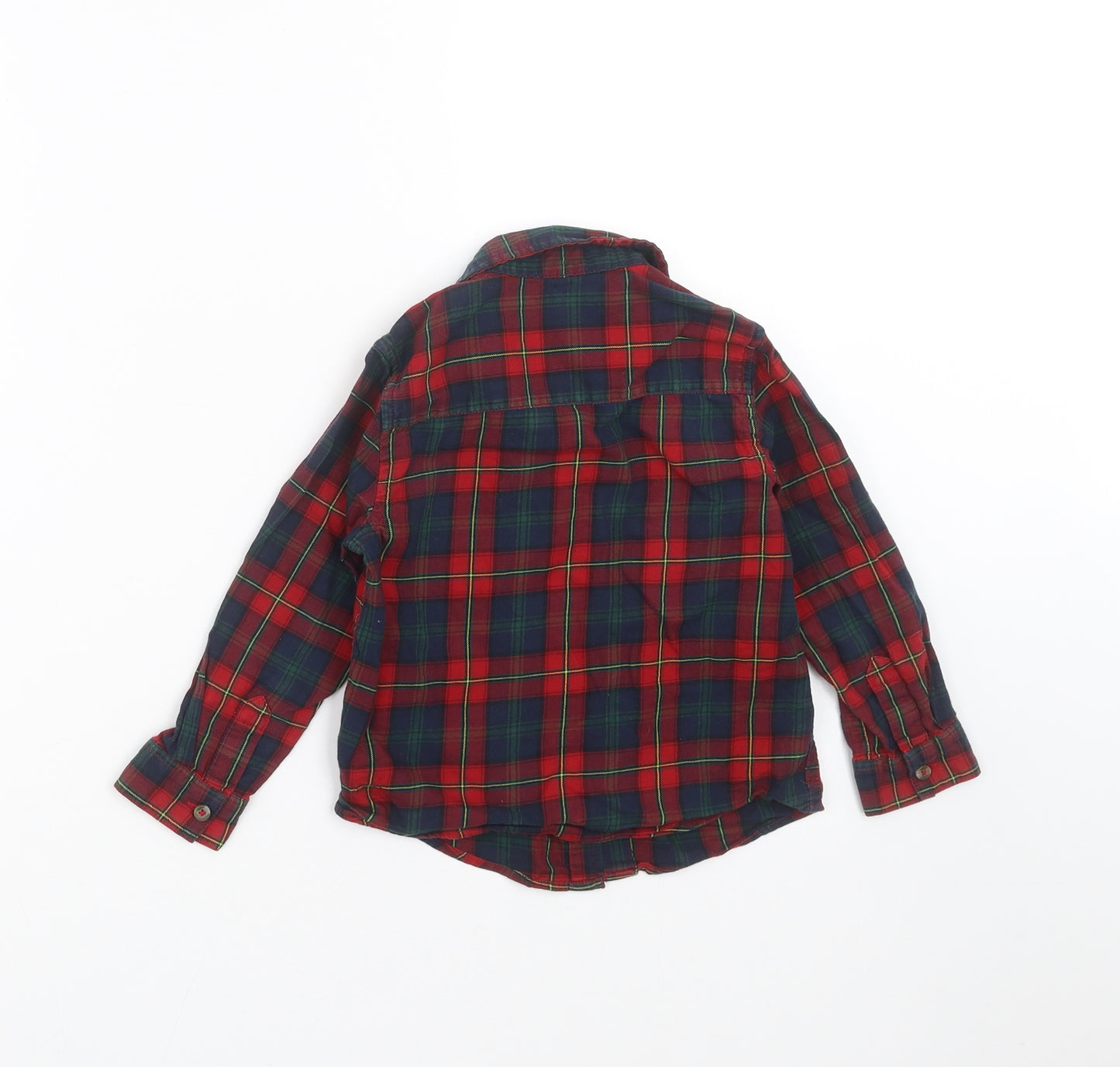 NEXT Boys Red Plaid  Basic Button-Up Size 3-4 Years