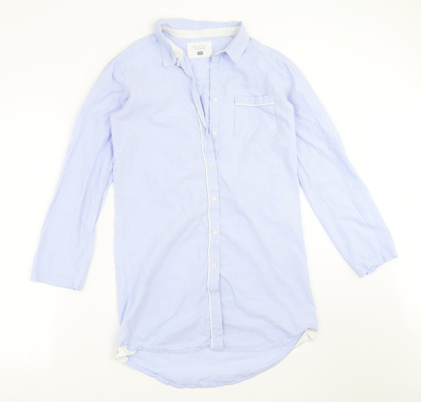 F&F Womens Blue Striped  Top Nightshirt Size 6