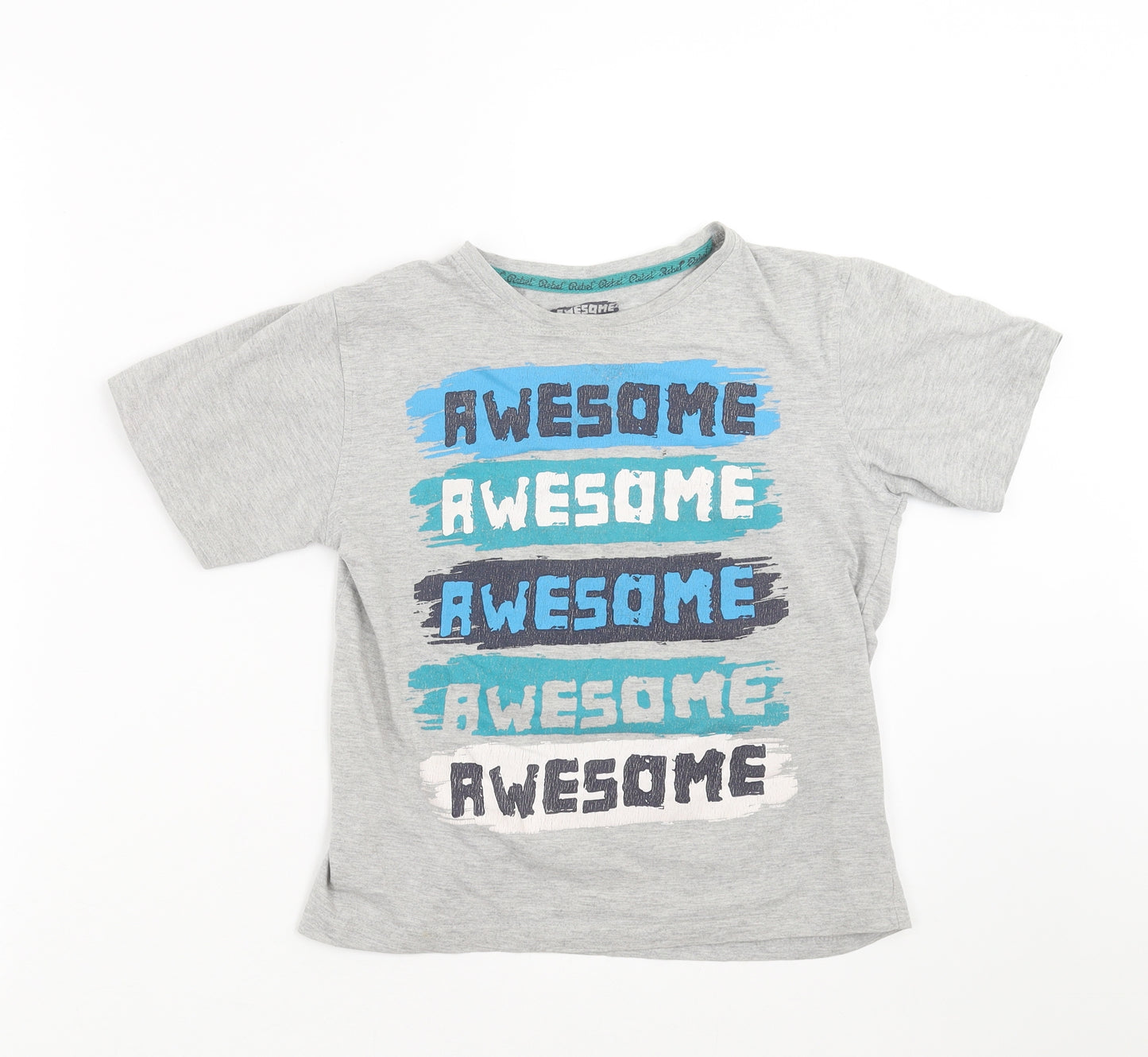 Primark Boys Grey   Basic T-Shirt Size 9-10 Years  - awesome