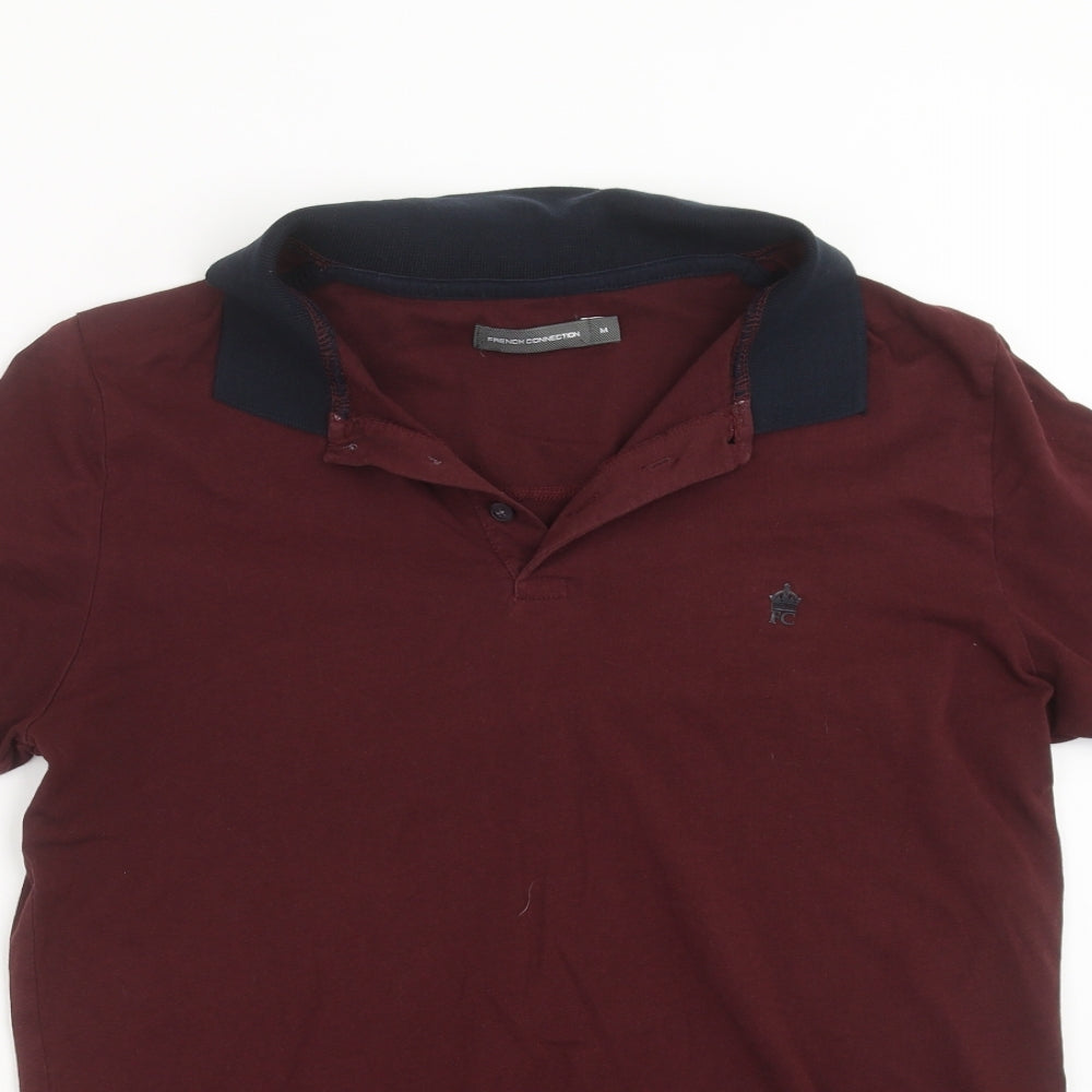 French Connection Mens Purple    Polo Size M  - burgundy