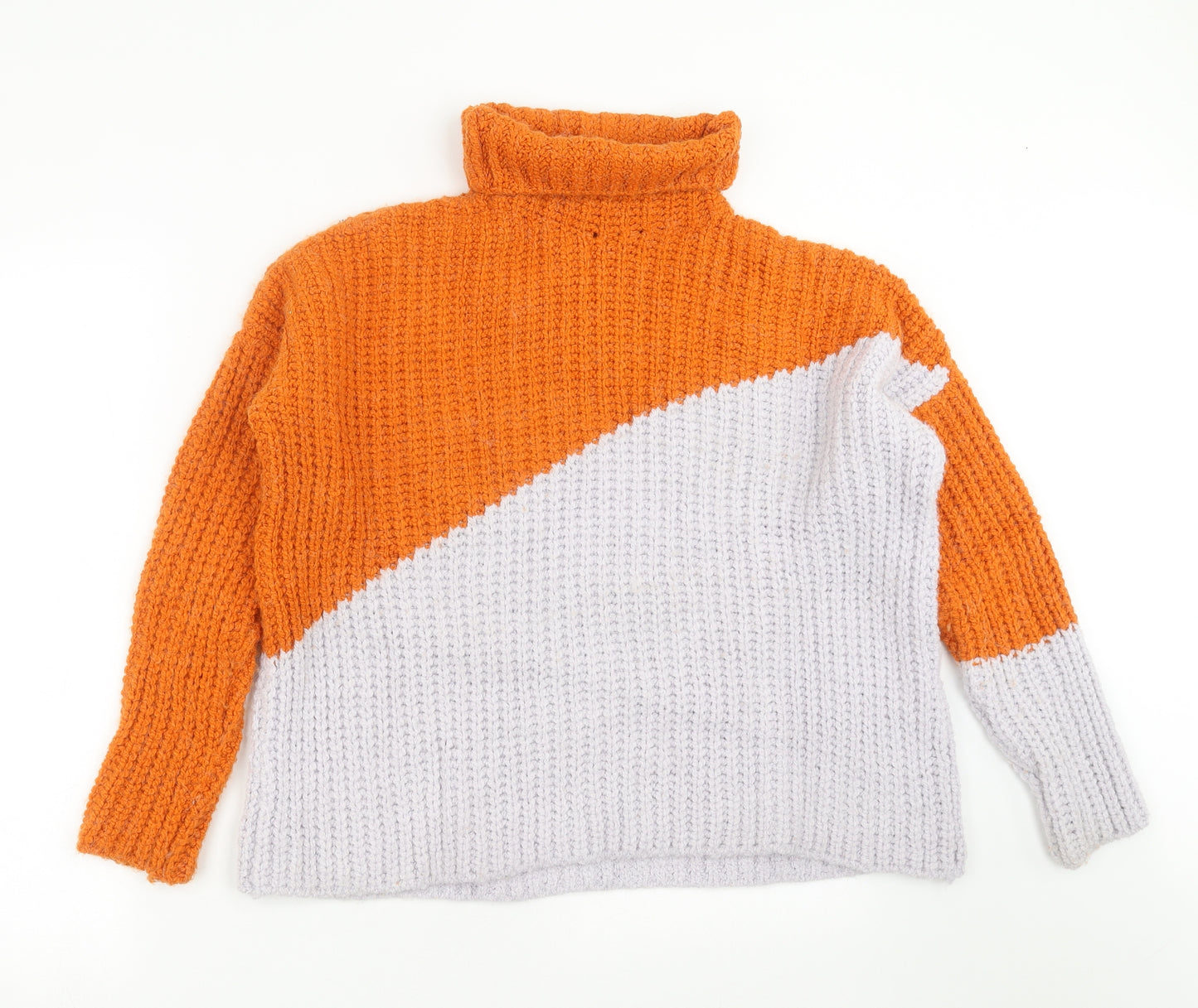 Indigo Blue Womens Orange  Knit Pullover Jumper Size M