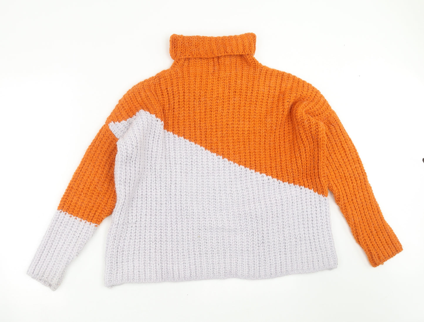 Indigo Blue Womens Orange  Knit Pullover Jumper Size M