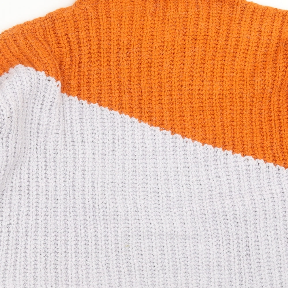 Indigo Blue Womens Orange  Knit Pullover Jumper Size M