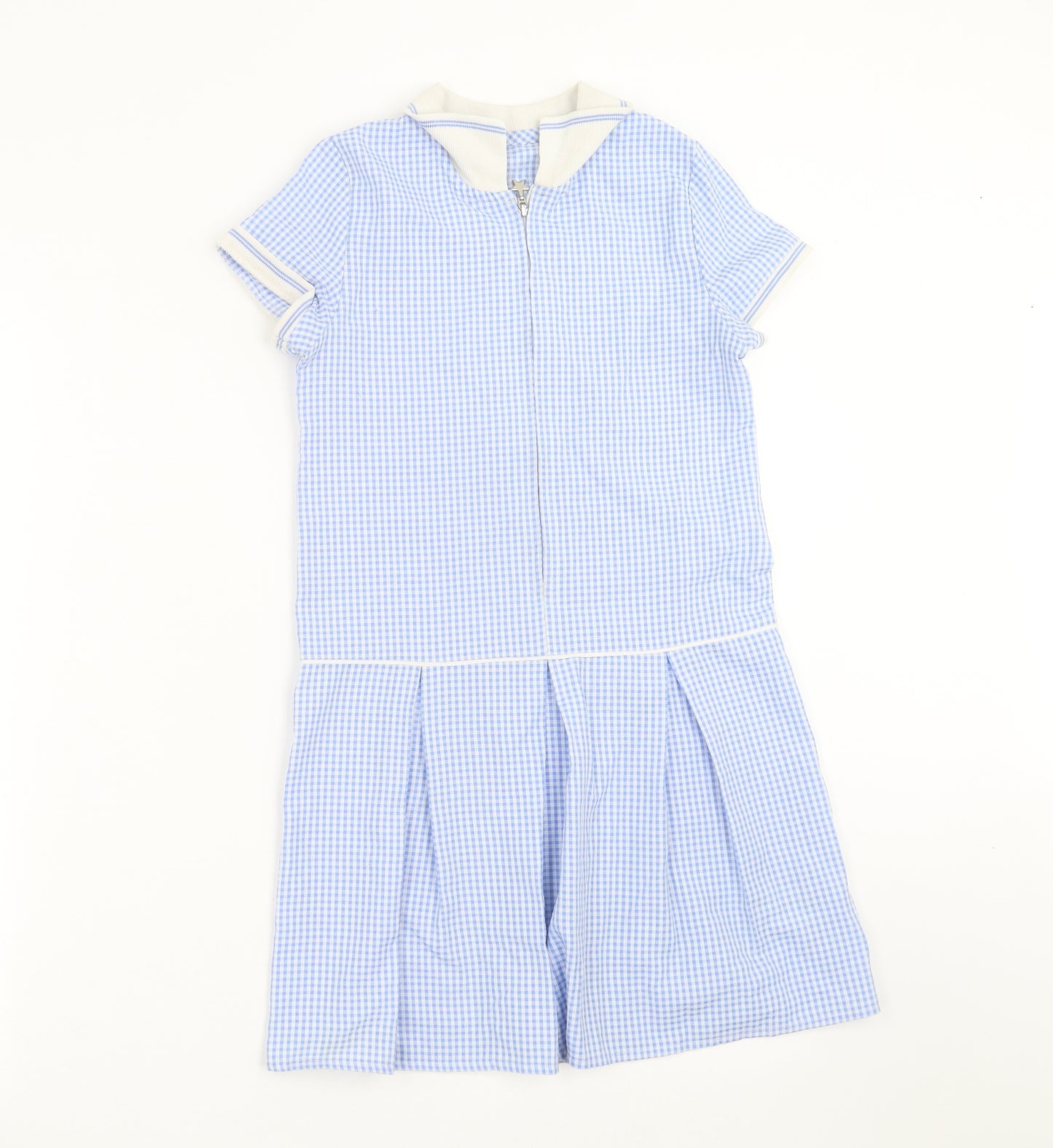 George Girls Blue Check  Shift  Size 8-9 Years  - school