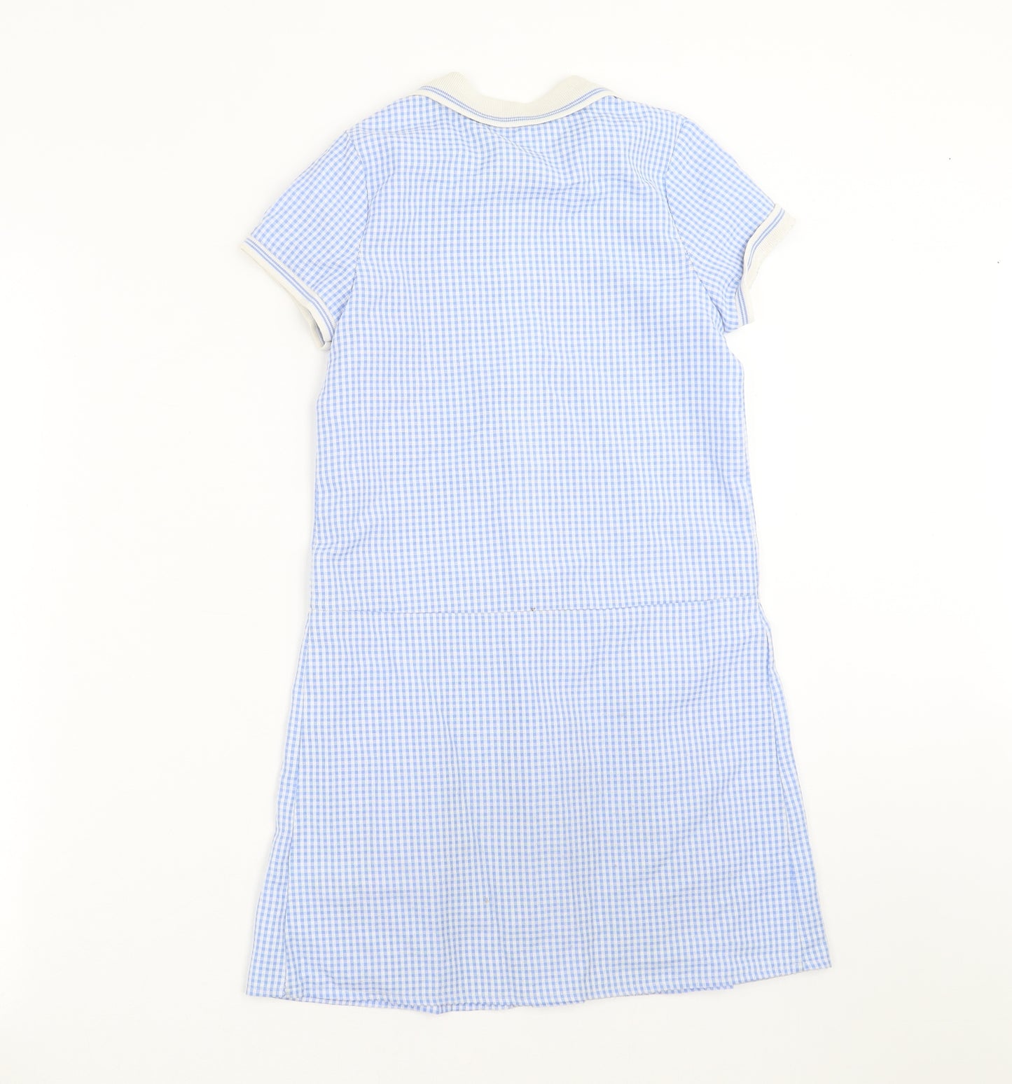 George Girls Blue Check  Shift  Size 8-9 Years  - school