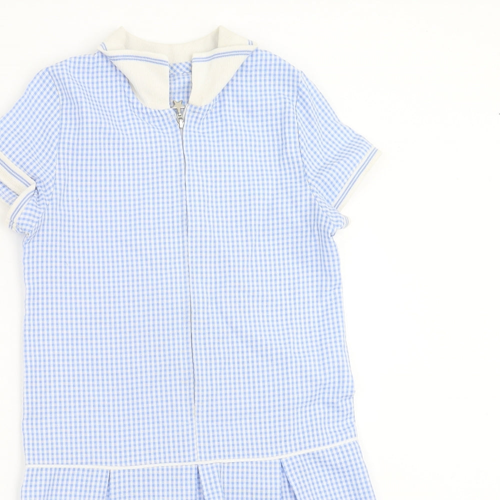 George Girls Blue Check  Shift  Size 8-9 Years  - school