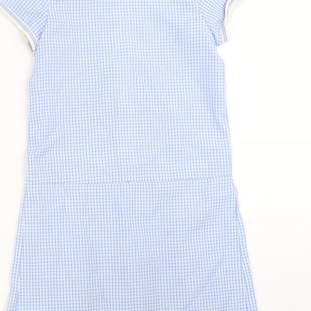 George Girls Blue Check  Shift  Size 8-9 Years  - school