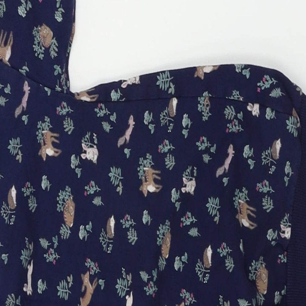 H&M  Girls Blue Floral  Pullover Jumper Size 9-12 Months