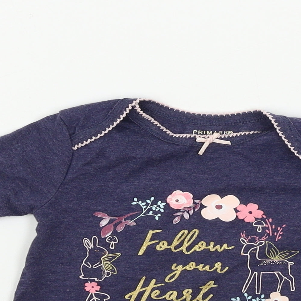 Primark  Girls Blue   Basic T-Shirt Size 9-12 Months