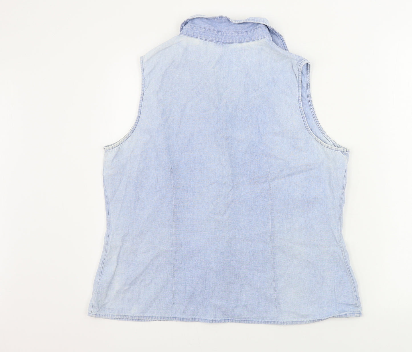 M&Co Womens Blue   Basic Button-Up Size 18