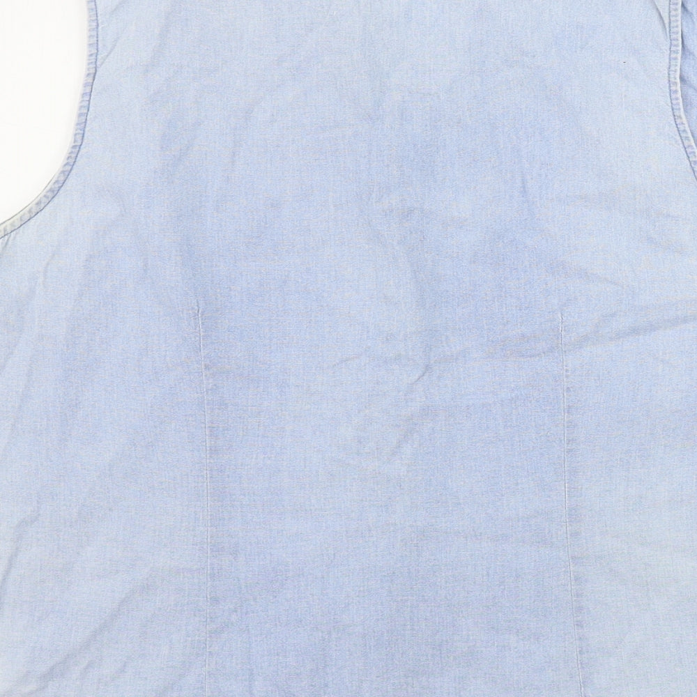 M&Co Womens Blue   Basic Button-Up Size 18