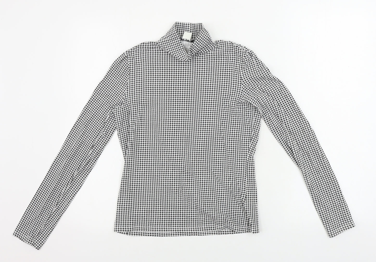 Monki Womens White Check  Basic T-Shirt Size S