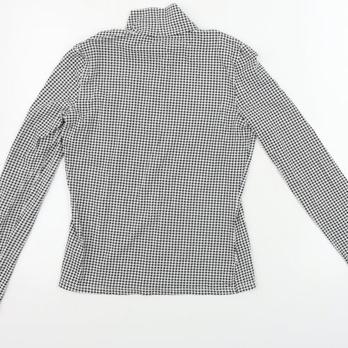 Monki Womens White Check  Basic T-Shirt Size S