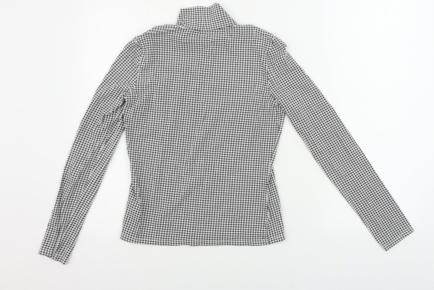 Monki Womens White Check  Basic T-Shirt Size S