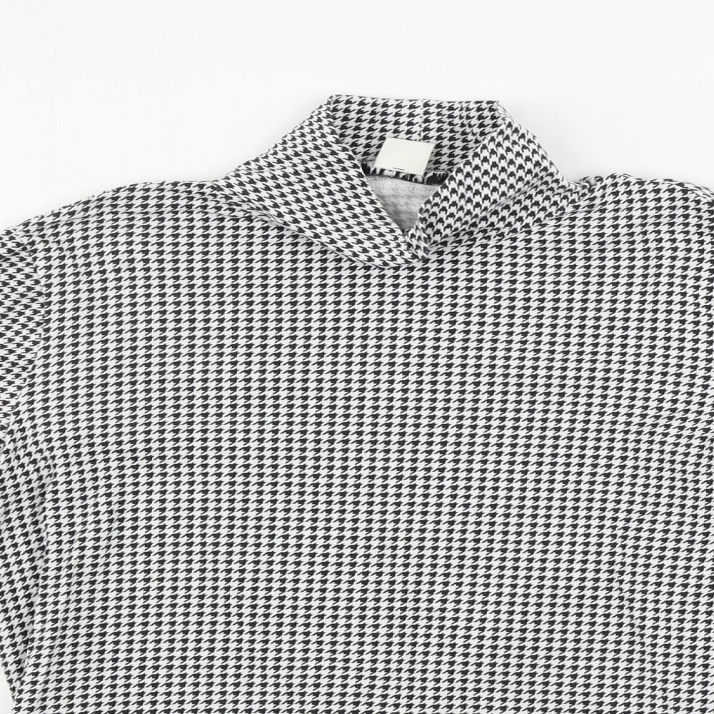 Monki Womens White Check  Basic T-Shirt Size S